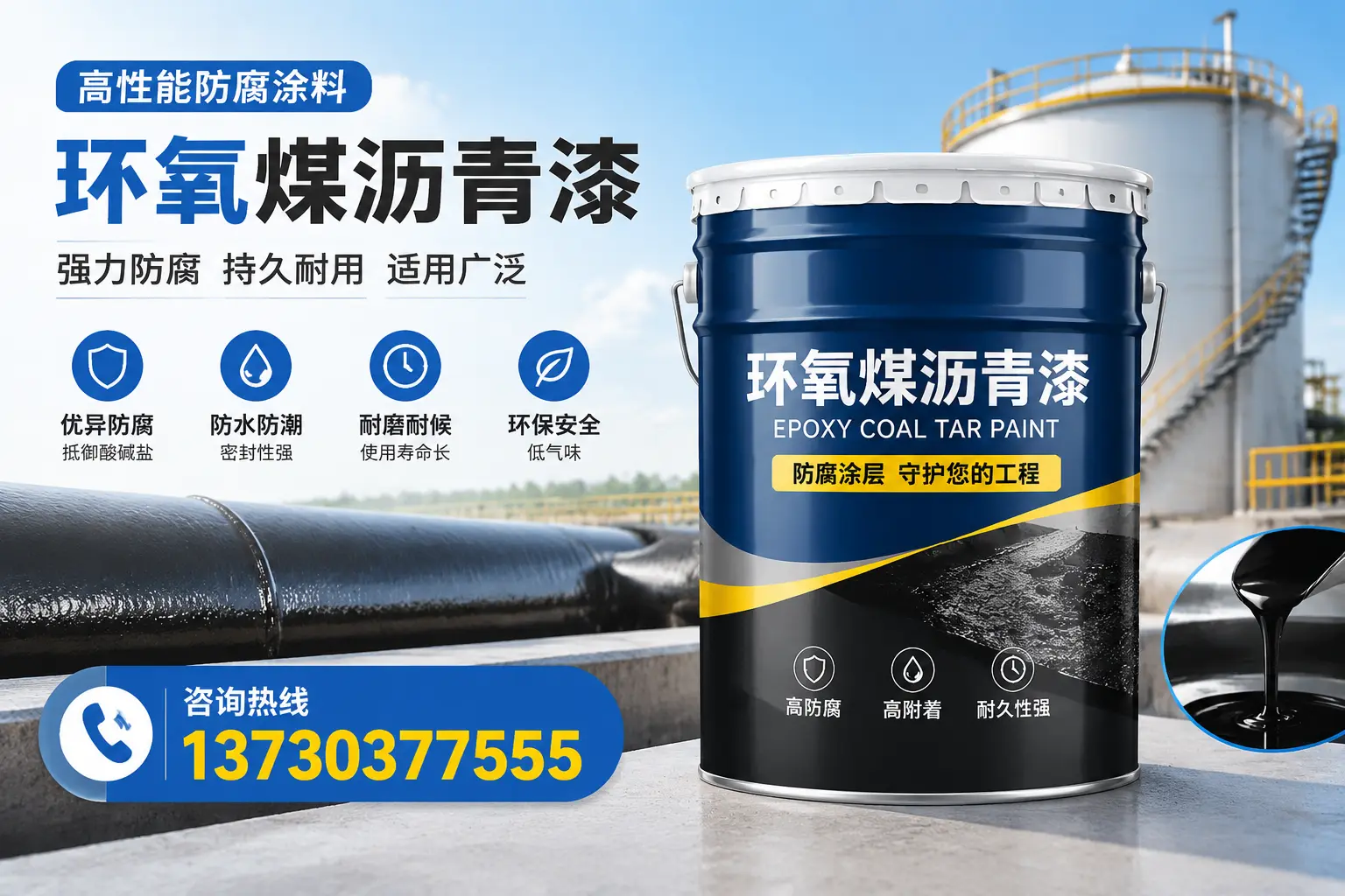 环氧煤沥青漆的耐久性分析,适合锡林郭勒的使用场景